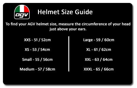 agv helmet size chart asian fit K6 S Erazer Black/Red/Yellow Fluo S The lightest road helmet in the world AGV Pista GP RR Shell