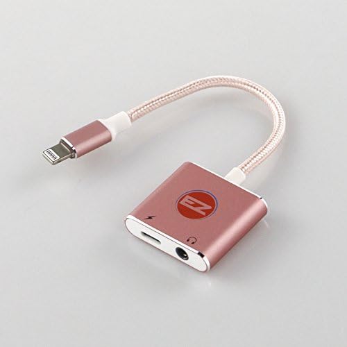 iPhone 7/7 Plus Audio Adapter, Charge Adapter, Earphone Adapter 2 in 1 Lightning 3.5mm Headphone Adapter Cable by I4 (Pink)
