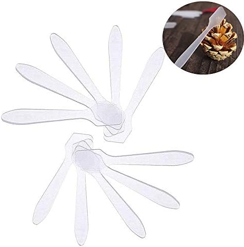 CINEEN Disposable Transparent Facial Cream Mask Tip Spatulas Makeup Frosted Cosmetic Spatulas Mask Scoops, 100 Pack