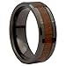 MJ Metals Jewelry 8mm Black Ceramic Wedding Band Natural Acacia Koa Wood Inlay Comfort Fit Ring Size 8.5