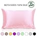 Ravmix Silk Pillowcase for Hair and Skin, 21Momme, with Hidden Zipper, Both Sides Silk, 1PCS, Queen Size 20×30inches, Pink
