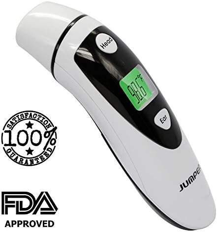 Medical Forehead and Ear Thermometer FDA Approved (Dual Mode) – Infrared Digital Professional Instant Fever Readings for Baby Children and Adult with Pouch – Body or Object Temperature (Black)