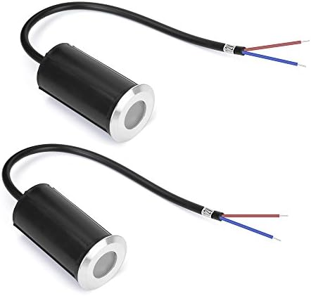 Familite 1W LED Underground Path Light In-ground Deck Lights Outdoor Decorative Spotlight, AC/DC 12V, IP65 Waterproof, Warm White, Pack of 2