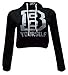 ZJ Clothes Womens Ladies First B Yourself Limited Edition Print Fleece Hoodie Crop Top