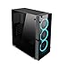 Atlantis ATX Mid-Tower Desktop Computer Gaming Case Tempered Glass Windows with 120mm LED Ring Fans Ice Blue Ring Fans Pre-Installed (with 7 Ice Blue Fans)…
