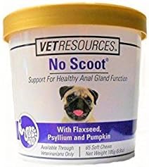 3 Pack! VetResources No Scoot Soft Chews Cup 65ct X 3 Cups (195 Chews Total) Support for Healthy Anal Gland Function