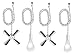 AIIGOU Ceiling Fan Pull Chains With Decorative, 4 Pieces Of Silver Ceiling Fan Chain Extenders 13.6 Inches Fit All Standard Ceiling Fans And Light Fixtures，Pull Chain Extension With Connector.