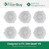 6 - FilterBuy Dirt Devil F5 Compatible Filters, Part # 3DEA950001. Designed by FilterBuy to fit Dirt Devil Scorpion Hand Vac Models 08200, 08201X, 08210, 08215X, 08220X, 08225X, 08226X, 0871, 0871X