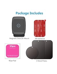 wixgear pegar en soporte de coche magnético Soporte de salpicadero, Universal para teléfonos móviles y Mini Tablets con tecnología Fast swift-snap, (nuevo más fuerte de diseño rectangular)