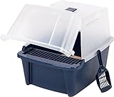 IRIS Large Split-Hood Litter Box with Scoop and Grate, Blue (Misc.)