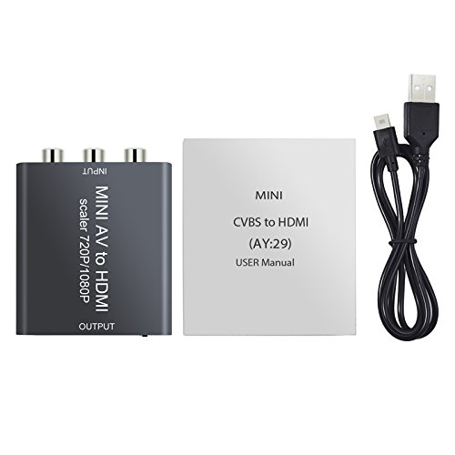 LiNKFOR AV to HDMI 1080P RCA to HDMI Mini RCA Composite CVBS AV to HDMI Video Audio Converter Adapter support PAL/NTSC With USB Cable For TV PC Laptop Xbox PS4 PS3 TV STB VHS VCR Camera DVD Projector