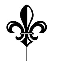 Rusty Rooster Metal Fleur De Lis Garden Stake (W17)