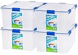 Ziploc 60 Qt./15 Gal. WeatherShield Storage Box, Clear- 4 Box