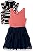 Beautees Girls' Big Sleevless Stripe Moto Jacket Over Dress