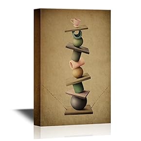 Retro Style Canvas Wall Art - Balance - Vintage Style Giclee Print Gallery Wrap Modern Home Art | Ready to Hang - 12x18 inches