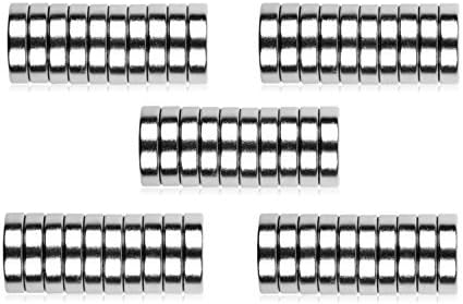 Multi-Use Small Round Disc Craft Magnets 12 x 3mm. Bulk pack of 50 for Refrigerator, Office, Art, Scientific and DIY Projects.