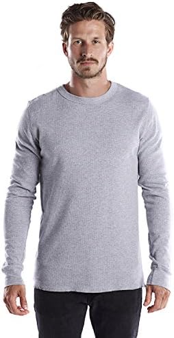 US Blanks Men's Premium Super-Soft Thermal Long Sleeve (US2900), M Heather Grey, Made in USA