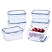 KIGI [6 Pack] 6.1OZ Airtight Plastic Small Bento Box Rectangular Small Storage Boxes Food Storage Containers Set, Microwave, Freezer and Dishwasher Safe