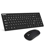 Wireless Keyboard and Mouse,ETROBOT 2.4GHz Ultra Slim Full-Size Compact USB Wireless Keyboard and Mute Mouse Combo Portable for PC Laptop Desktop Notebook Mac Windows