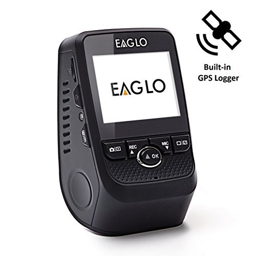 Eaglo E8 Car Dash Cam FHD 1080p 170° Wide Angle Dashboard Camera Recorder With Built-in GPS Logger, G-Sensor, WDR, Loop Recording