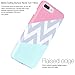 BAISRKE for 7 Plus Case Slim Fit Flexible Soft Silicone Rubber TPU Shockproof Clear Bumper Split Chevron Wave Design Shell Glossy Skin Cover for 7 Plus iPhone 8 Plus 5.5 inch