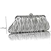 Fashion Road Womens Satin Pleated Evening Clutch Bags Purse Wedding Cocktail Party Handbags Silver