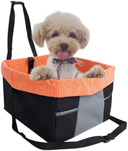 Pet Dog Car Seat Booster Carrier Bag Cage Protector Cover Travel Carrier and Dogs Puppy Car Seat Carrier with Dog Seat Belt Leash Pet Dog Car Seat Carrier For Small Medium Dog Up 15-20 pounds (Black)