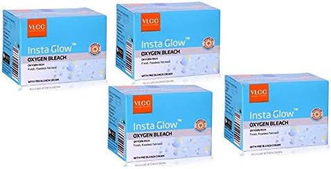 VLCC Insta Glow Oxygen Bleach - Fresh, Flawless Fairness - 60g (Pack of 4)