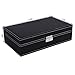 SONGMICS Black Jewelry Box, 8-Slot Watch Organizer, Storage Case with Lock and Mirror UJWB41B