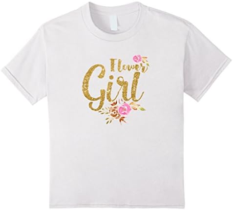 Kids Kids Flower Girl Gold Glitter Printed Shirt 4 White