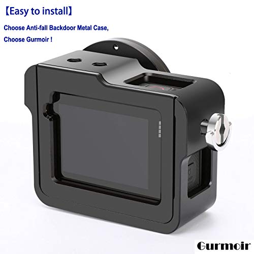 Gurmoir Protective Aluminum Alloy Skeleton Housing Case for Gopro Hero 5/Gopro Hero (2018) Action Camera, Metal Frame Protective Cage with Rear Door and 52mm UV Filter