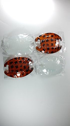 4 sets Interlocking Banana Combs Hair Clip French Side Comb Holder (Black-Brown)