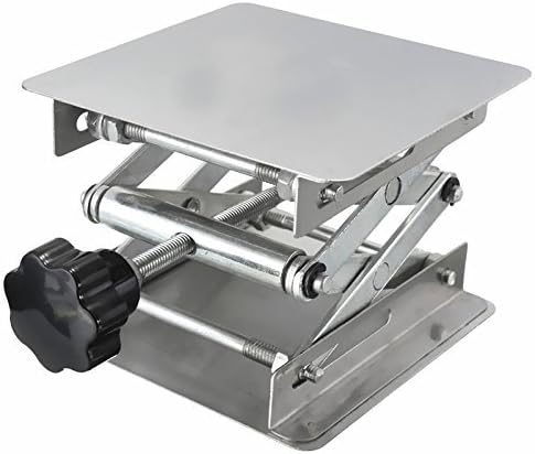 Goldleaf Scientific ACC6X6LJ 150x150mm (6x6") 430 Stainless Steel Lab Lifting Scissor Jack Platform