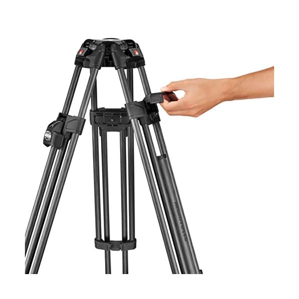 Manfrotto, Profi-Videokamera-Stativ 645, Tripod aus Carbon mit schnellen Doppelrohrbeinen, Kamerastativ für Digitalkameras, Camcorder, Videosystem, Videofilmer – Bild 5