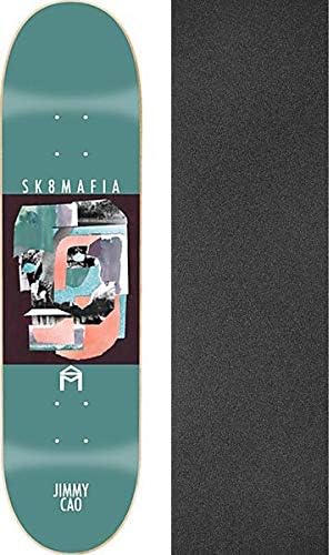 Sk8mafia Skateboards Jimmy Cao Stone Skateboard Deck - 8.1" x 32" with Black Magic Black Griptape - Bundle of 2 Items