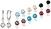 Amazon Collection Swarovski Elements 7 Piece Interchangeable Dangle Earrings Jewelry Set
