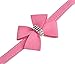 BINGPET BA2042 Bow Tie Crystal Boy Girl Dog Collar Fancy Designer Bling Rhinestone Collars for Dogs, Pink M