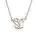 HANFLY Squirrel Necklace Geometric Origami jewelry Lovely Cute Necklace Women 16.5