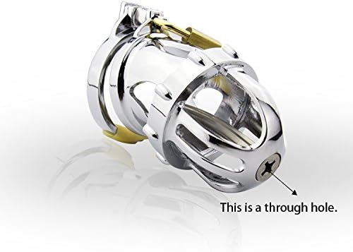 Bondage Masters Chastity Cage with Removable Urethral Tube and Air-Flow Cage, The Fortress, Silver - Image 4