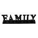 YK Decor Wooden FAMILY Words Decorative Sign Free Standing Table Top Decoration, Cutout Wood Letter Art Home Decor Black