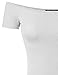 Basic Solid Short Sleeve Off Shoulder Ribbed Crop Top White S