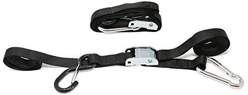 KustomMX Hardware 25mm Snap Hook Soft Loop Heavy Duty Tiedown, Ideal for Motorcycle, ATV, Trailers (2-Pack)