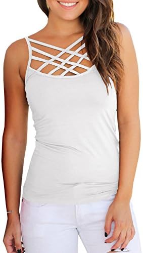 Yacooh Womens Tank Tops Cute Criss Cross Spaghetti Strap Sleeveless Camisole Shirts
