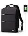 MARK RYDEN Business Water Resistant Polyester Laptop Backpack with USB Charging Port Fits Under 15.6 Inch Laptop and Notebook