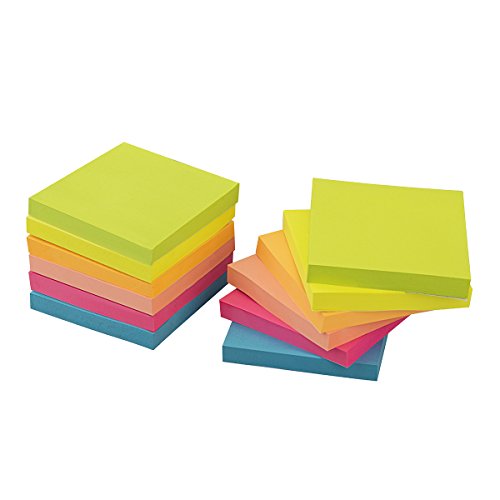 ZCZN 6 Bright Color Sticky Notes,3 in x 3 in 24 Pads/Pack 100 Sheets/Pad Sticky issue is improved (24 pack)