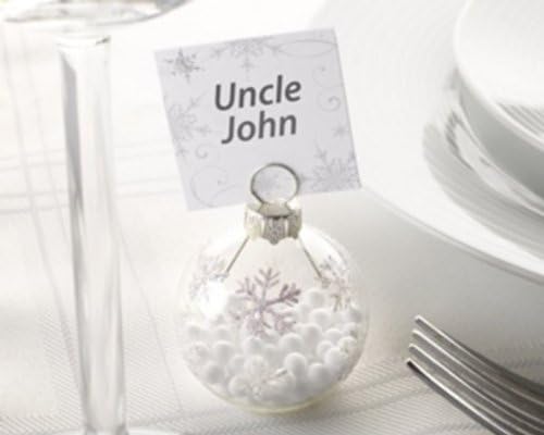 Snowflake Bauble Place Card Holder (Set of 6) by Fabulous Favours