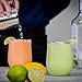 Maars Bev Stainless Steel Stemless Wine Glass Tumbler with Lid, Vacuum Insulated 12 oz Cup | Spill Proof, Travel Friendly, Fun Cocktail Drinkware - Peach