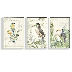 3 Piece Canvas Wall Art for Living Room, Bedroom Bird Framed Canvas Prints for Home Decoration Ready to Hang - 16"x24"x3 Panels
