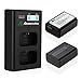 Powerextra 2 Pack Replacement Sony NP-FW50 Battery & Smart LCD Display Dual Channel Charger Compatible for Sony Alpha a6500, a6300, a6000, a7s, a7, a7s ii, a7s, a5100, a5000, a7r, a7 ii Camera primary