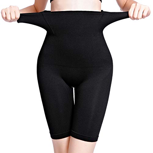SKYFOXE High Waisted Shapewear Shorts for Women-Seamless Tummy Control Thigh Slimmer Shapewear Panty Body Shapers Black